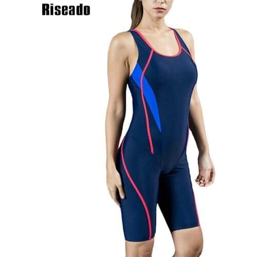 Riseado Sport Racing One Piece Swimsuit Women Competition Swimwear Boyleg Racerback Swimming Suits for Women Bathing Suits