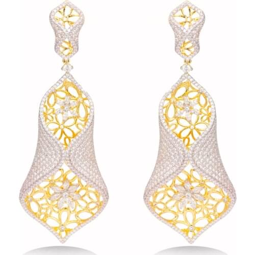 TIRIM Luxury Stereo 3D Best-selling Drop Earrings Jewelry Free Shipping Shiny Cubic Zirconia Suitable Hot for Women