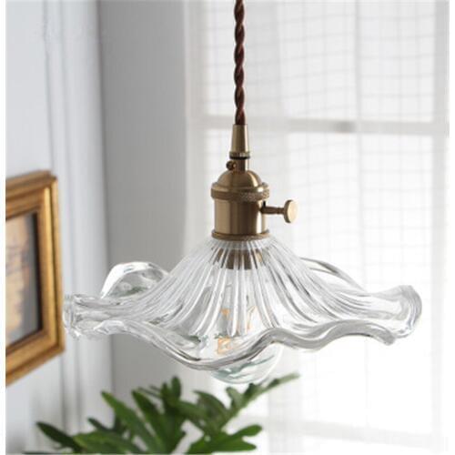 Nordic Simple Restaurant Porch Light Bar Counter Window Aisle Glass Lotus Small Creative Personality Flower Hotel Chandelier