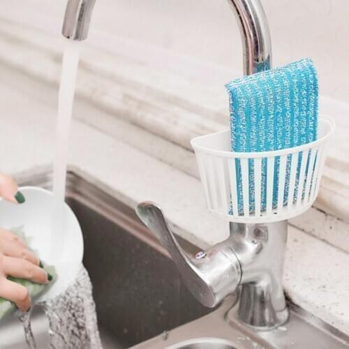 Mini Hanging Drain Rack Basket Kitchen Sink Nozzle Tube Plastic Sponge Rack Shower Nozzle Soap Holder Shelf Faucet Sponge Holder