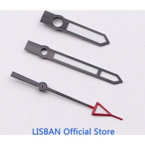 Lisban Black edge white color red arrow Luminous Watch Hand Fit For MIYOTA 8205 8215 821A DG2813 Automatic Movement