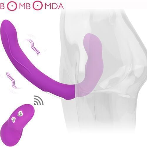 Sex Shops Strapless Strap Dildo Vibrator for Woman 10 Speeds G Spot Clitoris Stimulate Double Vibrating Adult Sex Toys for Woman