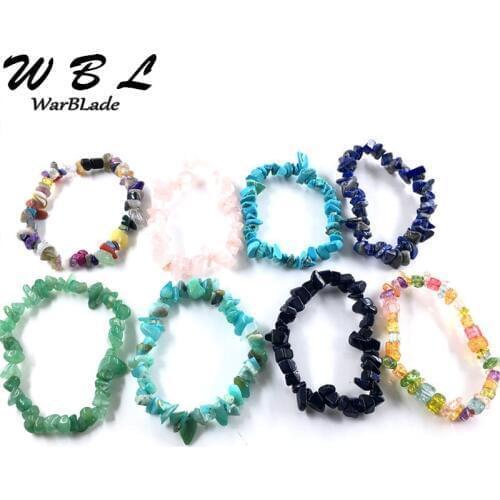 WBL Natural Gem Stone Bracelet Stretch Chip beads Nuggets Garnet Crystal Coral Quartz Bracelets Bangles For Women 2019 Hot Sale