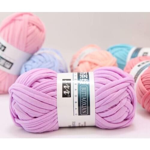 100g/Lot Colored Weaving Thread Yarn Soft Polyester Woven Bag Carpet DIY Hand-Knitted Material