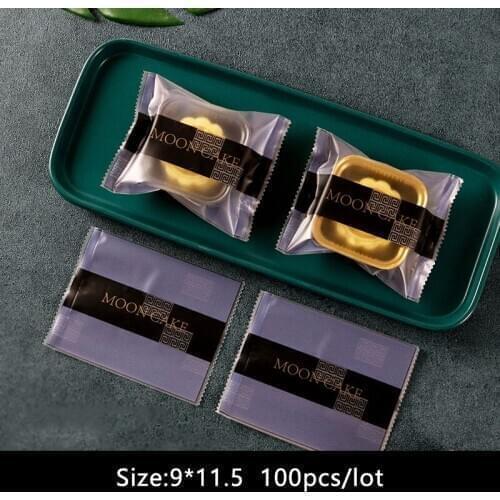 100pcs/lot Candy Cookies Bag Homemade Pack Chinese Elements Purple Black Horizontal Line Nougat Party Wedding Snack Food Packing