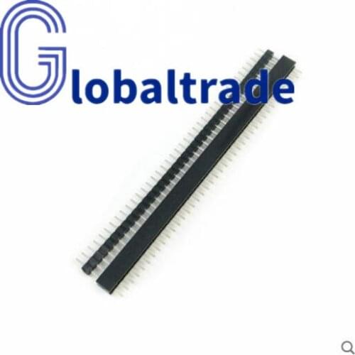 20pcs 10 pairs 40 Pin 1x40 Single Row Male and Female 2.54 Breakable Pin Header PCB JST Connector Strip for Arduino Black