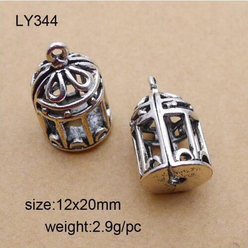 25pcs Antique Silver Alloy Birdcage Charms Pendants For Bracelet Necklace Jewelry Making DIY Handmand Craft 12x20mm
