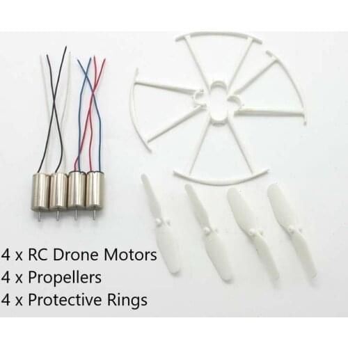 4pcs RC Drone Motors CCW CW Engine Motor Propellers Protective Rings Drone Spare Parts for SYMA X22W Quadcopter