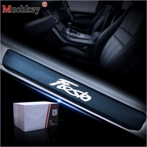 4PCS For Ford Fiesta Carbon Fiber Vinyl Welcome Pedals Sill Guards sticker Car accessories