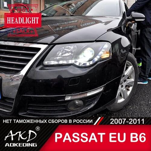 For Car VW Passat EU B6 Head Lamp 2007-2011 Car Accessory Fog Light Day Running Light DRL H7 LED Bi Xenon Bulb Magotan Headlight