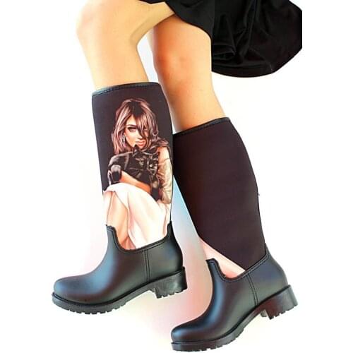 Ç20755Siyah Pink Potin Black Women Boots Ç20755