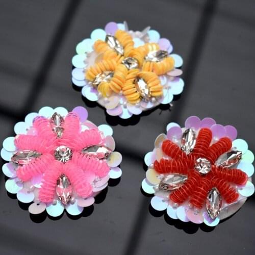 Flower Rhinestone Applique Sew on Patch for Clothing Dress Diy Patches beaded applique sweater applique