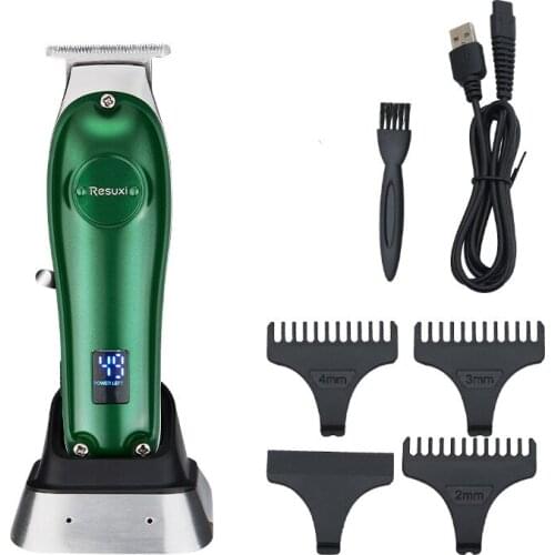 Electric hair trimmer USB rechargeable hair clipper hair cut hair cutter beard trimmer oil head clipper white hair carving LCD