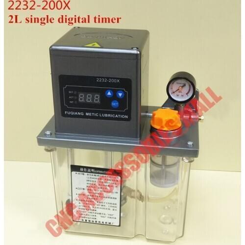 2L 220V AC Electric Auto Lubrication Pump Single screen Automatic Oil Pump with pressure gauge
