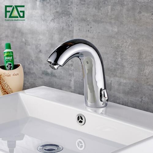 FLG Basin Sense Faucet Chrome Cast Cold Hot Hand Touch WaterTap Automatic Inflated Sensor Crane Mixer Torneira Cozinha 692-11C