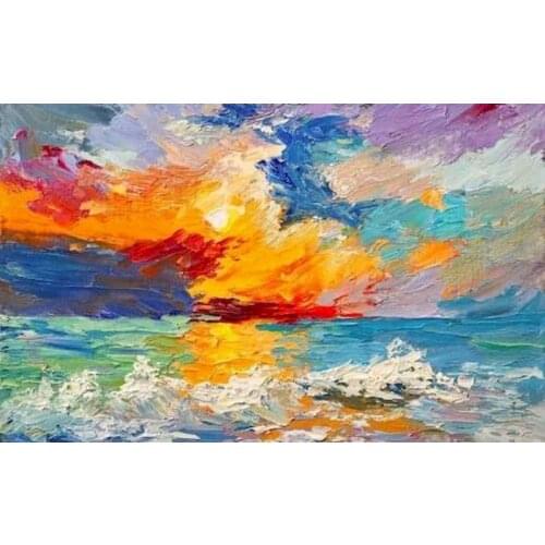 GATYZTORY Abstract Colorful Picture Painting By Numbers Landscape Hand Made Framed Paint Painted By Number Unique Gift Home Deco