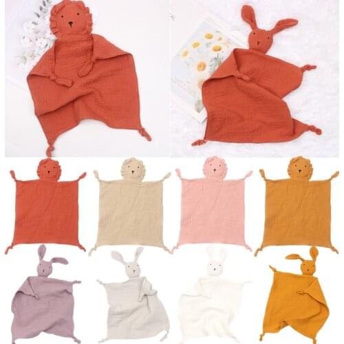 Cotton Baby Bibs Newborn Soother Appease Towel Cartoon Lion Sleep Dolls Comfort Sleeping Nursing Cuddling Towel Baby Burp Cloths