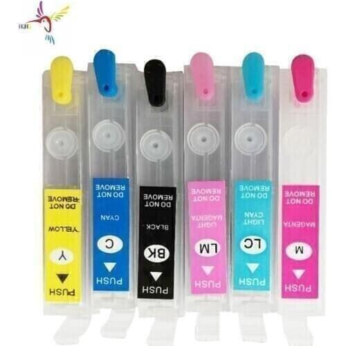 6 Colors/Set T0781-T0786 Refillable Ink Cartridge For Epson Stylus Photo R260/R380/R280/RX580/RX680/Artisan50 Printer