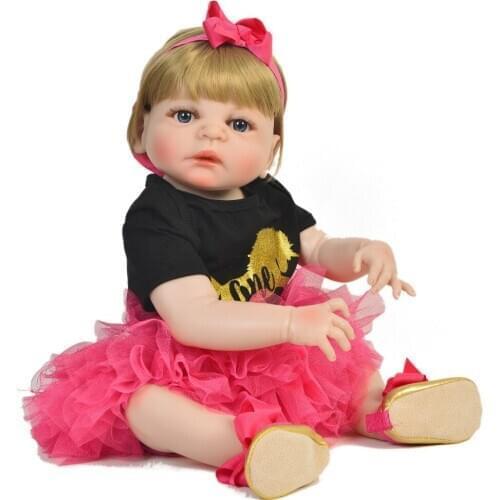 55m Bebes Reborn real Girl Dolls 22 inch Realistic Soft full Silicone Bonecas reborn Doll Baby brinquedos Newborn Kids Toys gift