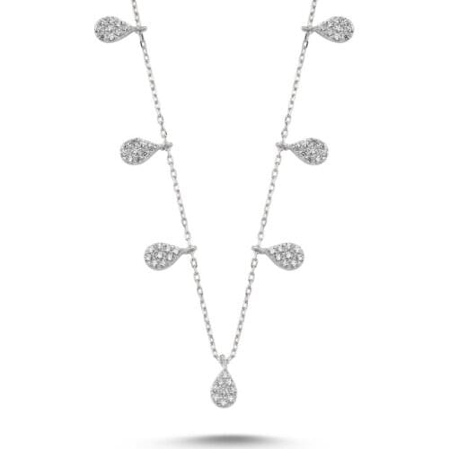 KUTAYDAN Zircon Cubic Zirconia Dangle Drop Pendant 925 Sterling Silver