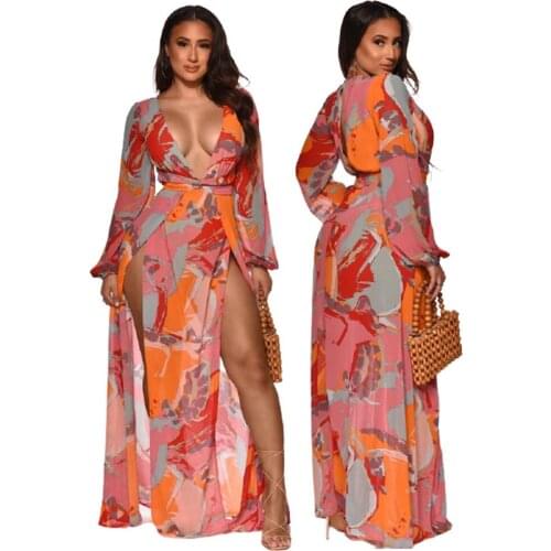 Kuwait Autumn 2021I Women Long Dress Party Boho Maxi African Holiday Batwing Sleeve Silk Rob