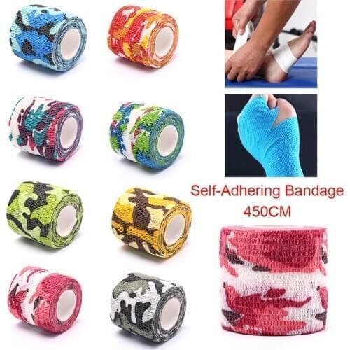 5cm*4.5cm*5cm Camouflage Elastic Wrap Tape Hunt Disguise Self Adhesive Sports Protector Knee Finger Ankle Athletic Bandage
