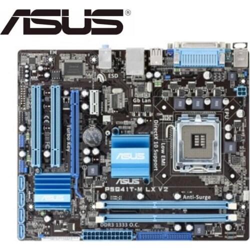 For ASUS P5G41T-M LX V2 desktop motherboard for intel DDR3 LGA 775 USB2.0 VGA SATA II 8GB G41 USED Desktop Motherboard PC