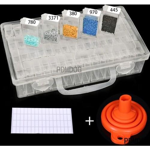 New 64 Lattice Box 5D DIY Diamond Painting Tools Accessories Beads Container Kits Storage Organizer Small Particle Box Home Gift