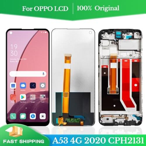 Original Black 6.5 inch For Oppo A53 2020 Display Touch Screen Digitizer Assembly Replacement For Oppo A53 CPH2127 LCD