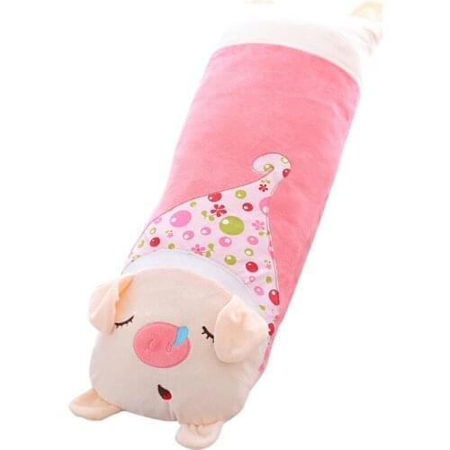 Cartoon pig dog Koala doll long strip pillow sleeping plush toy Long pillow nap head cushion big back sleep double pillow