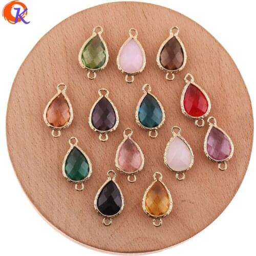 Cordial Design 50Pcs 12*22MM Jewelry Accessories/Charms Jewelry/Earring Connectors/Crystal DIY Making/Hand Made/Earring Findings