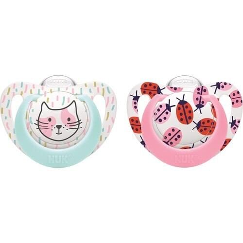 Nuk No: 1 Sl Pacifier-Genius Pattern 2'li-Girl