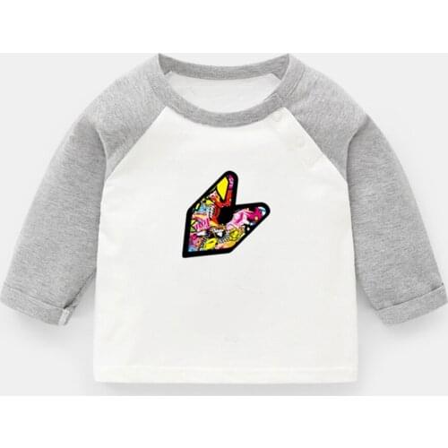 Cool JDM Art Car Sticker Bomb Decal Hybrid Dream Up Ballon Newborn Baby T-shirts Toddler Raglan Color Long Sleeve Tee Tops