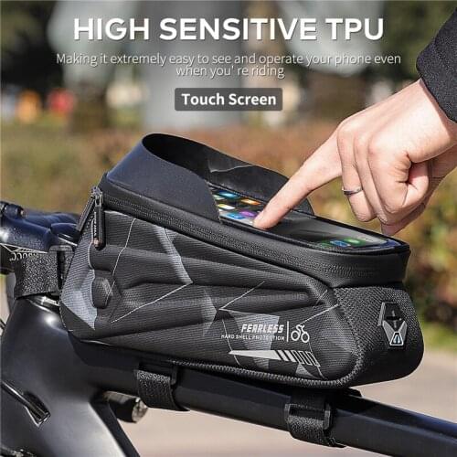 Bike Handlebar Bag Bicycle Front Frame Bag Waterproof Top Tube Phone Mount Pack Phone Case Holder For 7 Iphone Plus Xs Max