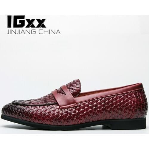 IGxx 2020 Dress Shoes Men Oxford Pointed Toe Business Shoe Tassels Loafers Men Dress Derby Shoes Male Wedding Men Driving Shoes
