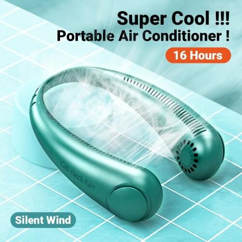 Airmsen Mini Bladeless Fan Neck Fan 4000 mAh USB Rechargeable Mute Sports 3-speed adjustable Portable Fans For Home Outdoor