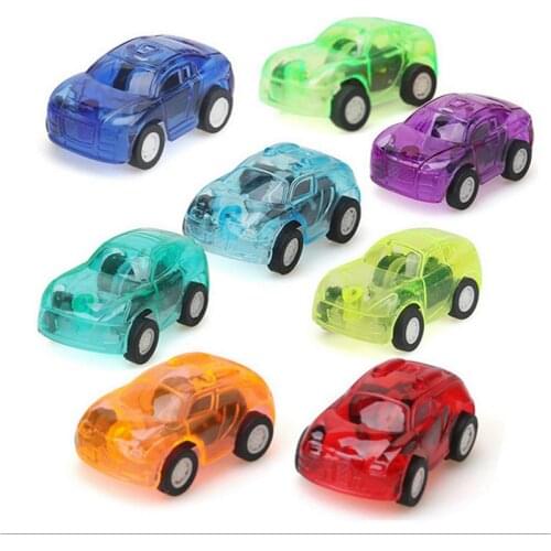 1PC Move Transparent Car Toy Pull Back Small Engineering Car Model Kid Toys Gift Random Color Diecasts Toy Vehicl