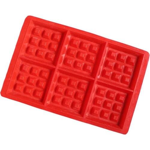1pc Silicone Waffle Mold Reusable 6-Cavity DIY Baking Tray Mold Waffle Baking Mold For Baking Cake Mold Bakeware Pastry Mould