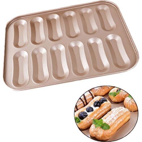 12 Cavity Metal Non-stick Pastry Puff Mold Muffin Cupcake Bread Baking Pan Stencils For Cake Fondant Mold Kitchen Bakeware Dish