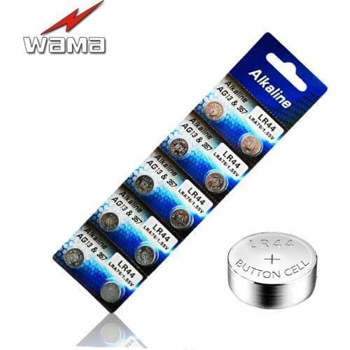 40x Wama AG13 Alkaline Coin Batteries 357A LR44 LRA76 L1154 1.55V Button Cell Battery for Colorful Night Light Alarm