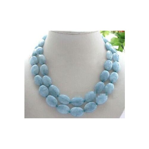 AAA+ 13x18mm Pink Jade Oval Gemstone Beads Long Necklace 34 inch