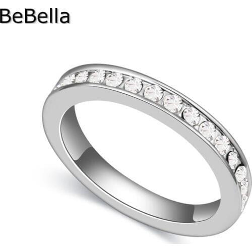 BeBella new 5 colors classic crystal round ring for engagement made with Czech crystal for girls Christmas gift