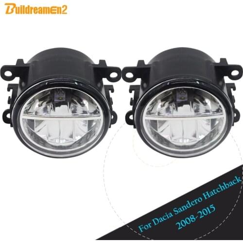 Buildreamen2 2 Pieces Car Styling 4000LM LED Fog Light DRL Daytime Running Light 12V For Dacia Sandero Hatchback 2008-2015