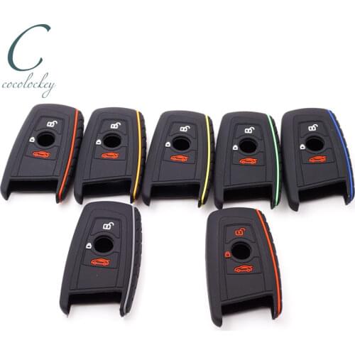 Cocolockey Silicone Car Key Cover Case for BMW 1 3 5 7 Series M1 M2 F05 F10 F20 F30 X1 F48 X3 X4 X5 E30 E34 E36 E39 3Buttons