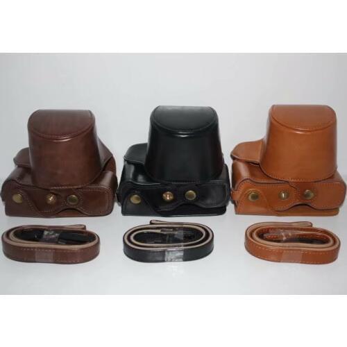 Camera Case For Fujifilm X-T100 XT100 15-45 Lens Camera PU Camera Bag Cover With Battery Opening + strap