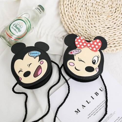 Childrens Messenger Bag Baby Boys and Girls Cute Cartoon Minnie Mickey Mouse Minnie Shoulder Bag Coin Purse