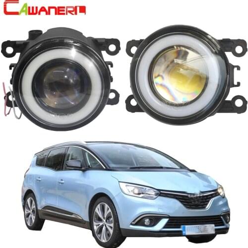 Cawanerl For Renault Grand Scenic 2004-2015 Car H11 30W LED Fog Light COB Angel Eye Daytime Running Light 12V Accessories