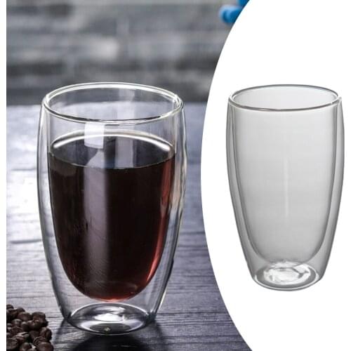Household 450ml Double Wall Glass Cup Beer Coffee Beer Mug Glass Cups Drinkware Gift