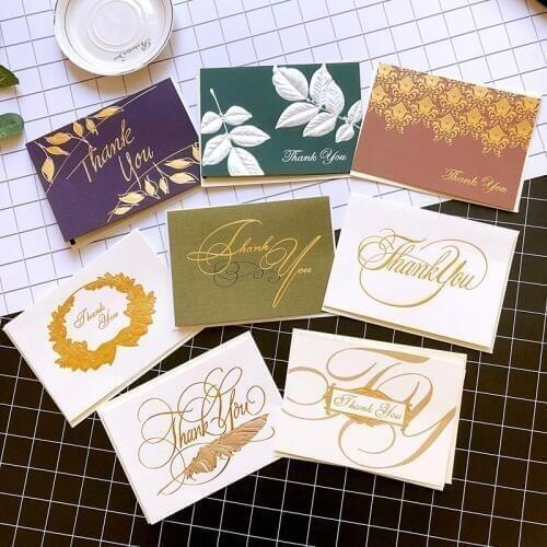 Hot stamping elegant thank you cards for gift tag,business thank you greeting cards