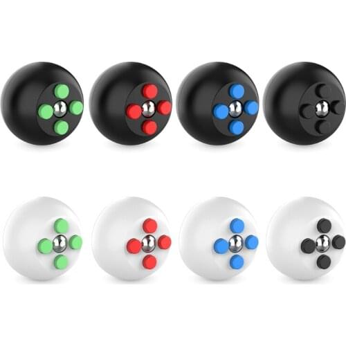 Finger Spinner Antistress Toy Hand Exercise Fidget Toy w/ Button Metal Ball Novelty Great Gift for Kids Adult Relaxation